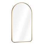 Navaris Arched Wall Mirror - Golden Arch Framed Mirror - 17.7"x31.5" Wall-Mounted Mirror with Gold Aluminum Alloy Frame for Living Room Bathroom Hall