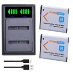 PowerTrust 2-Pack NP-BN1 NP-BN Battery and Charger for Sony Cyber-shot DSC-W800 DSC-W530 DSC-WX220 DSC-W830 DSC-W810 DSC-W310 DSC-W320 DSC-WX60 DSC-WX100