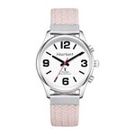 Hearkent British English Talking Watch for Women with Large Numbers Self-Setting for Visually impaired, Blind or Elder People (Nylon Pink)