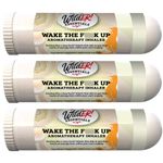 Wilder Essentials 3 Pack of Wake The F Up Aromatherapy Nasal Inhalers Made with 100% Natural, Premium Grade Essential Oils to Help Keep You Awake and Energized