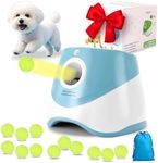 Wortade Automatic Ball Thrower for Dogs, Dog Ball Thrower Launcher with 10-30 Ft Distance - Included 12pcs 2" Balls, Rechargeable Dog Fetch Machine for Small to Medium Dogs Indoor/Outdoor (Blue)