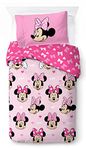 Jay Franco Disney Minnie Mouse Hearts & Love 100% Cotton Single Duvet Cover Set - Includes Pillowcase