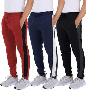 Real Essentials Big & Tall King Size Mens Joggers Sweatpants Fleece Pants Sweat Clothing Pockets Baggy Elastic Cuffed Workout Bottom Athletic Soft Warm Winter Gym Active, Set 6, 4X, Pack of 3