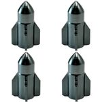 TCPENG® 4PCS Metal Tyre Valve Caps, Rocket-shaped Universal Stem Dust Covers for SUV, Cars, Bike, Motorcycles, Trucks, Heavy-Duty, Airtight Seal, Screw-On, Easy to Operation (4 Pack) (Grey_4pcs)