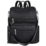 ECOTISH Women PU Leather Backpack Waterproof Casual laptop bag School Shoulder Bag for Ladies (Black)