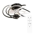 Ceiling Fan with Remote Control, Integrated LED Dimmable Light, Clear Blades, Timer and 3 Speed Functions – Ready Assembled – Swirl Design