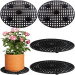 CCCYMM 4 Pcs Plant Level Pot Elevator, Heavy Duty Plant Stand, Black Round Plant Flower Pot Holder Plastic Plant Risers for Indoor Outdoor Garden Deck Floor Protector-30 cm / 12 Inch