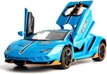 Sky Tech® Lamborghini LP770-4 Sport Car Model Car 1:32 Exclusive Alloy Metal Pull Back Die-cast Car Metal Pullback Toy car with Openable Doors & Light Music Best Gifts Toys Kids【Colors as Per Stock】