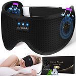 LC-dolida Bluetooth Sleep Mask with Headphones for Side Sleeper,Breathable Sleep Headphones Eye Mask for Sleeping Built-in Comfortable HD Speakers,Sleep Aids for Adults Cool Gadgets for Men Women