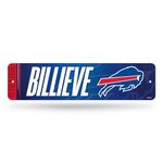 Rico Industries NFL Football Buffalo Bills Metal Street Sign 4" x 15" Home Décor - Bedroom - Office - Man Cave