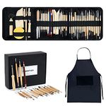 TEMONTIAN Pottery Clay Sculpting Tools,Double Sided Polymer Clay Tools, Sculpting Clay,43Pcs Double Sided Ceramic Clay Carving Tool Set with Carrying Case Bag for Beginners (Black)