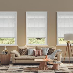 Lumino 2.5-inch Faux Wood Cordless Room Darkening Blinds for Windows – Starting at $29.97 – (Over 400 Custom Sizes) Window Blinds Cordless, White 23" W x 64" H