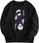 ABSOLUTE DEFENSE Fleece Jujutsu Kaisen Regular Fit Hooded Sweatshirt Men Women Boy Girl Casual Stylish Latest Black Lavender