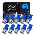 W5W Bulbs, 501 LED Bulbs Blue T10 LED Bulbs 5630 5SMD T10 Capless LED Bulbs Wedge T10 Car Bulbs for Car Number Plate Lights, Dome Lights, Side Lights, Dashboard Lights