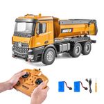VEVOR RC Dump Truck Toy, 10-Channel 1:14 Scale, Remote Control Dump Truck RC Construction Vehicle Truck Toy with Light & 2 Rechargeable Batteries Birthday Gift for Toddlers Kids Boys and Girls Age 8+