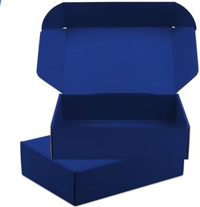 Cardboard Boxes Shipping Boxes,10 Pack Recyclable Colored Corrugated Cardboard Box Small Mailing Storage Gift Boxes for Shipping, Mailing, Gifts Packaging,11.8 x 7.9 x 3.2'' (Royal Blue)