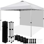 10x10 Pop Up Canopy Tent with Sidewalls, Heavy Duty Easy up Commercial Outdoor Canopy, Portable Instant Gazebo Tents with Roller Bag, Waterproof Wedding Party Tents for Parties and Events