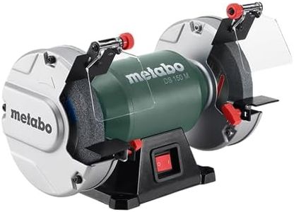 Metabo 6-Inch Shop Bench Grinder | 370 W | 3.4 Amp | Adjustable Eye Shield and Spark Deflectors | 3-Year Limited Warranty | DS 150 M, Green