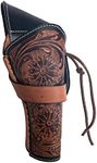 Hulara Full Grain Buff Leather Cross Draw Holster Gun Holder 22 .38/357 .44/45 Cal Revolver Gun Western Holster Fit 4" to 8" Revolver Holster