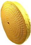 Pro-Graad Extra Thick Buffing Polishing Wheel 10 inch Yellow Treated Cotton Medium, 70 Ply – 1” Thick with 3/4 inch Arbor Hole for Bench Motor – Ideal for Middle Step Buffing – Pack of 1