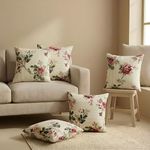 Clasiko Cotton Cushion Covers 16x16 – Set of 5 Decorative Cushion Covers, Warm Rose, Soft Cotton, Hidden Zip, Sofa & Bedroom Décor