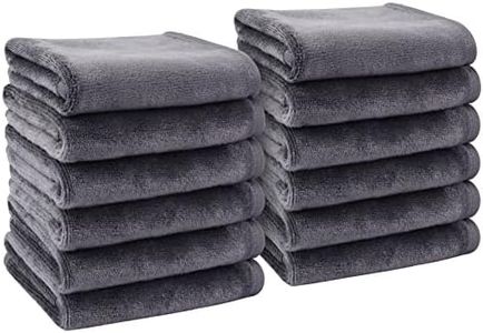 KinHwa Reusable Face Cloths Soft Makeup Remover Cloth Microfiber Washcloths Facial Cleaning for Women 12inch x 12inch 12 Pack Dark-gray