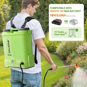 SYLSTAR 12L Battery Knapsack Sprayer – 80PSI, 5 Nozzles, Telescopic Wand, Makita 18V Compatible