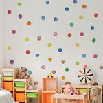 Colorful Polka Dot Wall Decals Watercolor Dots Wall Sticker for Kids Baby Girls Teens and Nursery Room（12 Sheets)