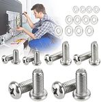 ZACUDA 24 Pack Universal TV Mounting Hardware Kit, M4 M6 M8 Vesa TV Mount Screws Stainless Steel TV Stand Screws TV Wall Bracket Screws Bolts with Washers for TV Monitor Mounts Bracket Fixing