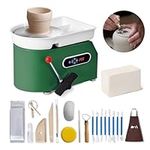 YESMRO Pottery Wheel Pottery Forming Machine 25CM 350W Electric Pottery Wheel with Foot Pedal DIY Clay Tool Ceramic Machine Work Clay Art Craft (Green)