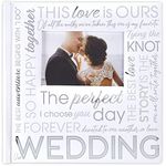 Malden International Designs 4x6 Horizontal 2 Up Wedding Photo Album White Book Bound Memo Writing Areas Hard Cover 3.5 x 5 Front Cover Photo Pocket