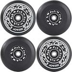 AOWISH 4-Pack Inline Skate Wheels Outdoor Asphalt Formula 90A Aggressive Blades Roller Skates Replacement Wheels with Speed Bearings ABEC 9 and Floating Spacers (Black, 76mm)