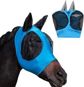 FAINCA Masque Anti Mouche Cheval, Maille Respirante Masque Cheval, avec Design d'oreille Masque Cheval Anti Mouche, Peut ProtéGer Visage, Yeux et Les Oreilles Cheval Contre Les Piqûres