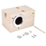 Birds Breeding Box, Wooden Parakeet Nesting Box Cage House Wood Bird Nest with Perchesm, Warm Incubation Breeding Box for Cockatiel Lovebirds Budgie Finch Canary, 4.7 x 4.7 x 7.7 in