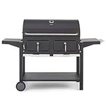 Tower Ignite T978510 Duo XL BBQ Grill with Adjustable Charcoal Grill and Temperature Gauge, Black