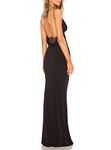 Capuffy Women Drape Neck Formal Maxi Dresses Lace Backless Cocktail Party Dress Spaghetti Straps Mermaid Evening Gown 221, Black, X-Small