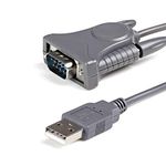 StarTech.com 3ft (1m) USB to Serial Cable, DB9/DB25 RS232 to USB Converter, Prolific, USB to Serial Adapter for PLC/Printer/Scanner/Switch, USB to COM Port Adapter, Windows/Mac/Linux (ICUSB232DB25)