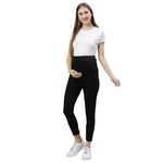 MomToBe Women's Cotton Maternity Leggings/Pregnancy Bottoms for Pre and Post Pregnancy (Medium) Ink Black