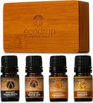 Ecodrop Spice Essential Oil Collection - 4X 5ml Bottle Set | Pure, Natural & Organic Therapeutic Grade Aromatherapy Ginger, Clove, Turmeric & Black Pepper Immunity Essential Oil Diffuser Gift Kit