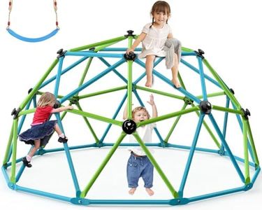Easyego Kids Climbing Dome with Swing, 10FT Indoor Playground for Kids 3-6, Outdoor Jungle Gym Playset, Sturdy Steel Frame Supports 800lbs, Easy Assembly & Rust-Resistant Gift for Boys Girls