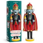 THE TWIDDLERS - Wooden Christmas Mouse King Nutcracker Soldier, 30cm / 12" in Festive Colours, Premium Pine Wood, Classic Rat King Traditional Tree Party Decoration Ornament with Moving Parts