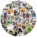 62pcs Nightmare Halloween Christmas Stickers Waterproof Vinyl Stickers for Water Bottles Laptop Skateboard Luggage Computer Stickers for Teens Girls Kids