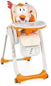 Chicco Polly2Start Trona y Hamaca para Bebés 0 Meses - 3 Años (15 kg), Trona Ajustable, Transformable y Compacta con 4 Ruedas, Respaldo Reclinable - Naranja (Fancy Chicken)