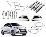 CAR SAAZ Exterior Chrome Accessories Combo Kit for Xcent Type 2(2017-2020)(Set of 14 Pcs)