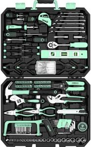 DEKOPRO Tool Set: 228 Piece Home Tool Kit, Household Basic Repair Tool Set Comes with Storage ToolBox, Socket Wrench Set for Car, Hand Tool Box Set for Home - Turquoise