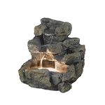 Jeco Rock Creek Cascading Outdoor Indoor Fountain with Illumination