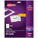 Avery 5361 Laminated Laser/Ink Jet id Cards, 2 x 3-1/4, 3 Cards/Sheet, 30 Cards/Box