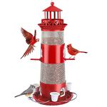 Decflow Bird Feeders for Outdoors Hanging, Wild Bird Feeder for Outside Bird with Three Water Cups, 4 lbs Large Capacity Durable Metal Bird Seed Feeder for Small Birds