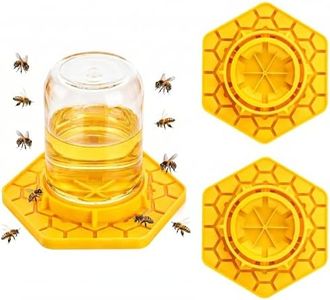 2 Pack Bee Watering Station for Garden, Orange Bee Feeder and Waterer Compatible with Regular & Wide Mouth Canning Jars(Jar Not Included), Small-Hole Honeycomb Tray Honey Bee Feeder for Outside
