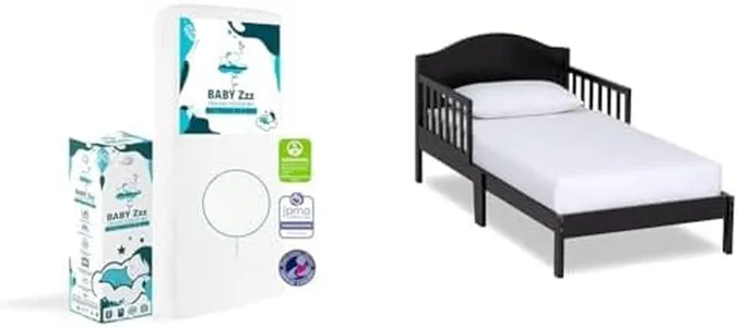 Dream On Me Baby Zzz 5” Foam Crib & Toddler Bed Mattress and Sydney Toddler Bed in Black, Greenguard Gold Certified